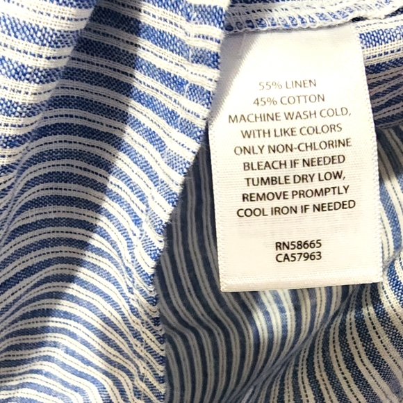 Treasure & Bond Stripe Long Sleeve Linen Blend Blouse - Picture 9 of 9
